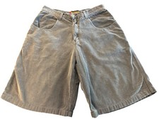 Vintage 90s JNCO Jeans 85 Gray Corduroy Shorts Men s Size 34 Logo Skater