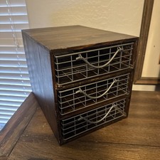 Ceramika Stodoła Drewniana siatka druciana List 3 szuflady Organizer Dom wiejski Biurko