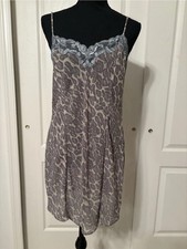 100 Silk Vintage Victoria Secret Leopard Print Chemise Slip Size Medium