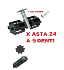 Gruppo Zappette per Decespugliatori Motozappa Orto per asta da Ø24 - 9 Denti