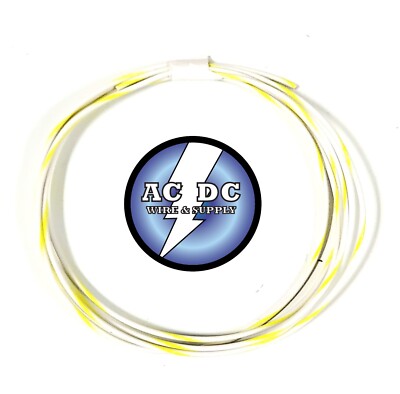 AUTOMOTIVE WIRE 22 AWG HIGH TEMP TXL WIRE WHITE WITH YELLOW STRIPE 10 FT COIL
