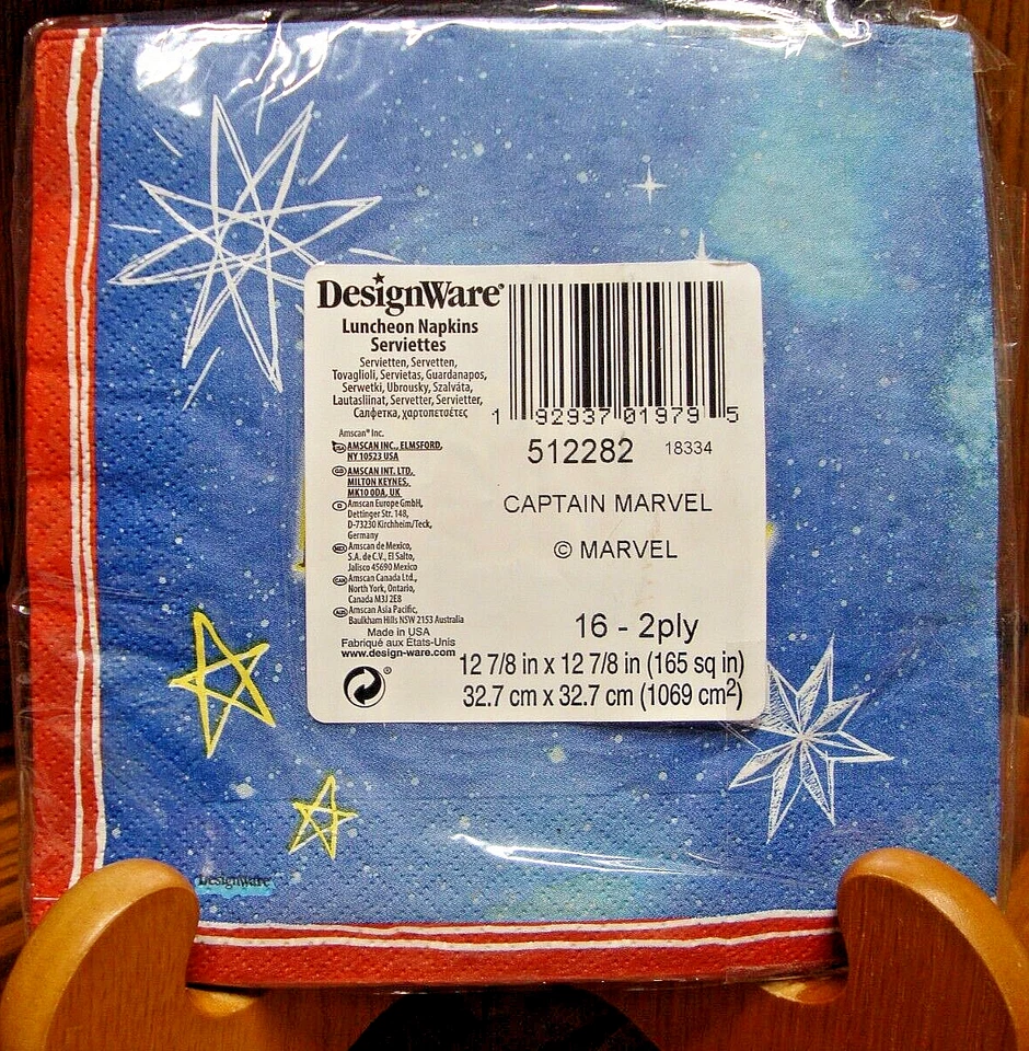 Servilletas de papel para almuerzo de fiesta de cumpleaños Capitana Marvel Superhéroe Vengadores para niños 47 Foto 2 de 2