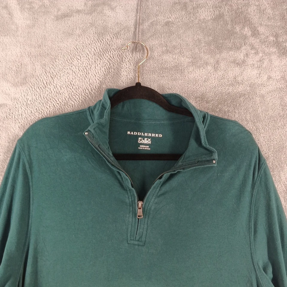 SADDLEBRED легкий толстовка 1/4 молнии твердый зеленый размер средний - Изображение 3 из 4