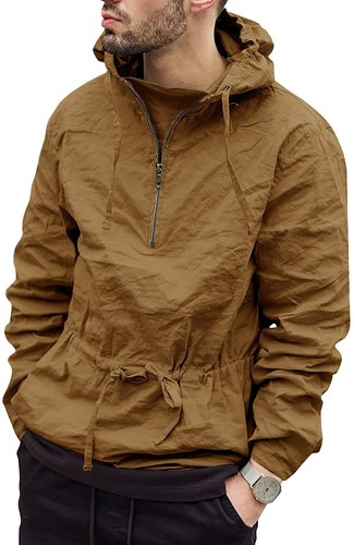 Mens Rain Jacket 1/4 Zip Hoodies 
