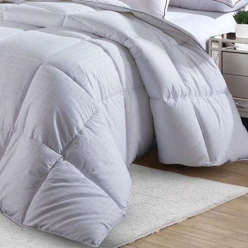 White Striped Cotton Cover Dobby Down Alternative Comforter Warm Winter Weight - Image 2 of 4