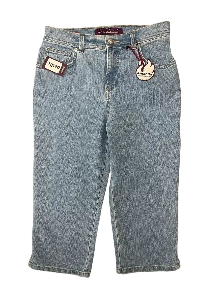 NEW Gloria Vanderbilt Size 4P Amanda Capri Jeans Light Wash