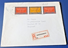 Netherlands 1966 Refugee Aid Miniature sheet on Registered Letter to the UK