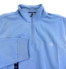 NWOT Chaps Men's 1/4 Zip Everyday Fleece Blue Pullover Knit Sweatshirt XL