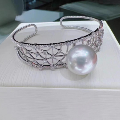 Gorgeous HUGE AAAAA 11-12mm south sea White  ROUND pearl Bracelet 925s