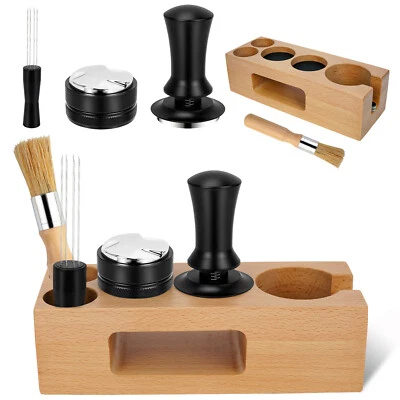 MARKENLOS 51mm Espresso Tamper Set Kaffee Tamper mit Tamperstation Distributor Tampermatte