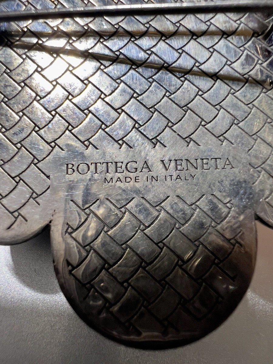 New in Box BOTTEGA VENETA .925 Rustic Silver Pin NEVER POLISHED