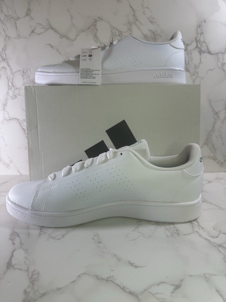 Adidas Advantage Base Cloud White Green Mens Sizes NEW W Box/tag GW2063