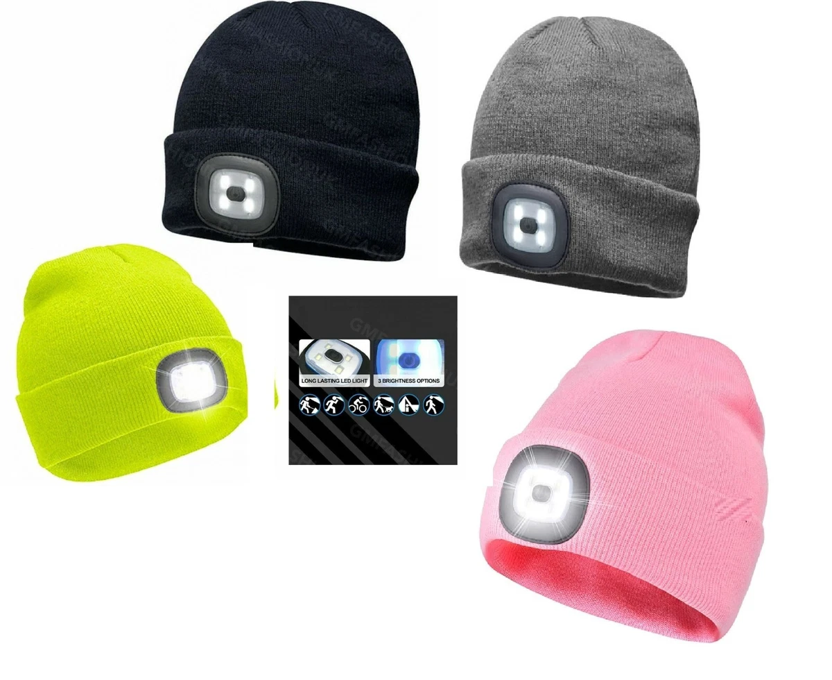 Bonnet lampe frontale led rechargeable usb beanie Portwest