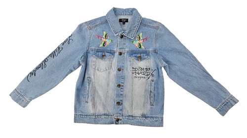 Ed Hardy Brave Eagle Women's Denim Jacket - EHUO7104-1 - Picture 2 of 3