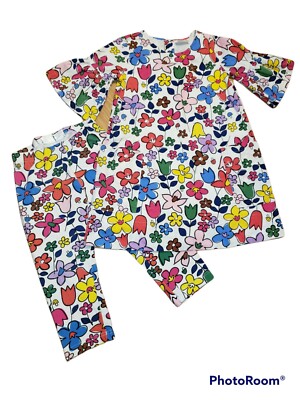 Girl's HANNA ANDERSSON Flowers Forever Dress Leggings Size Floral 