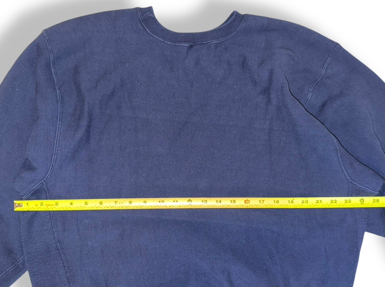 vtg 60s CHAMPION Reverse Weave Sweatshirt USA Blue Tag Rice Football Team Issue image 9