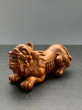 Collection Chinese natural boxwood handmade delicate PI xiu statue gifts