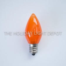 25 C7 Orange LED Opaque Christmas Light Bulbs LED Retro Fit Dimmable