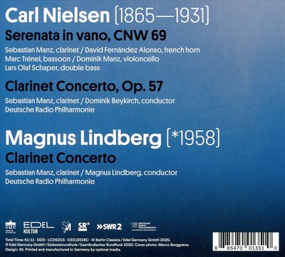 LINDBERG AND NIELSEN:CLARINET WORKS NEW CD