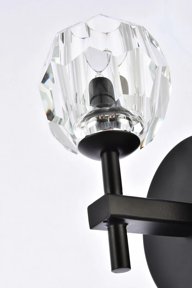 Wall Sconce Crystal Ball Black Lighting Dining Room Bedroom or Bathroom Vanity - Image 4 of 4