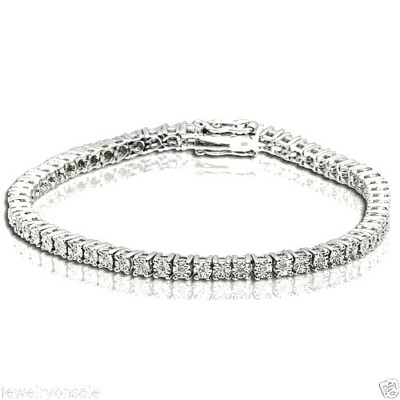 1-reihiges Tennisarmband natürlicher runder Diamant in Sterlingsilber 1/4 Karat