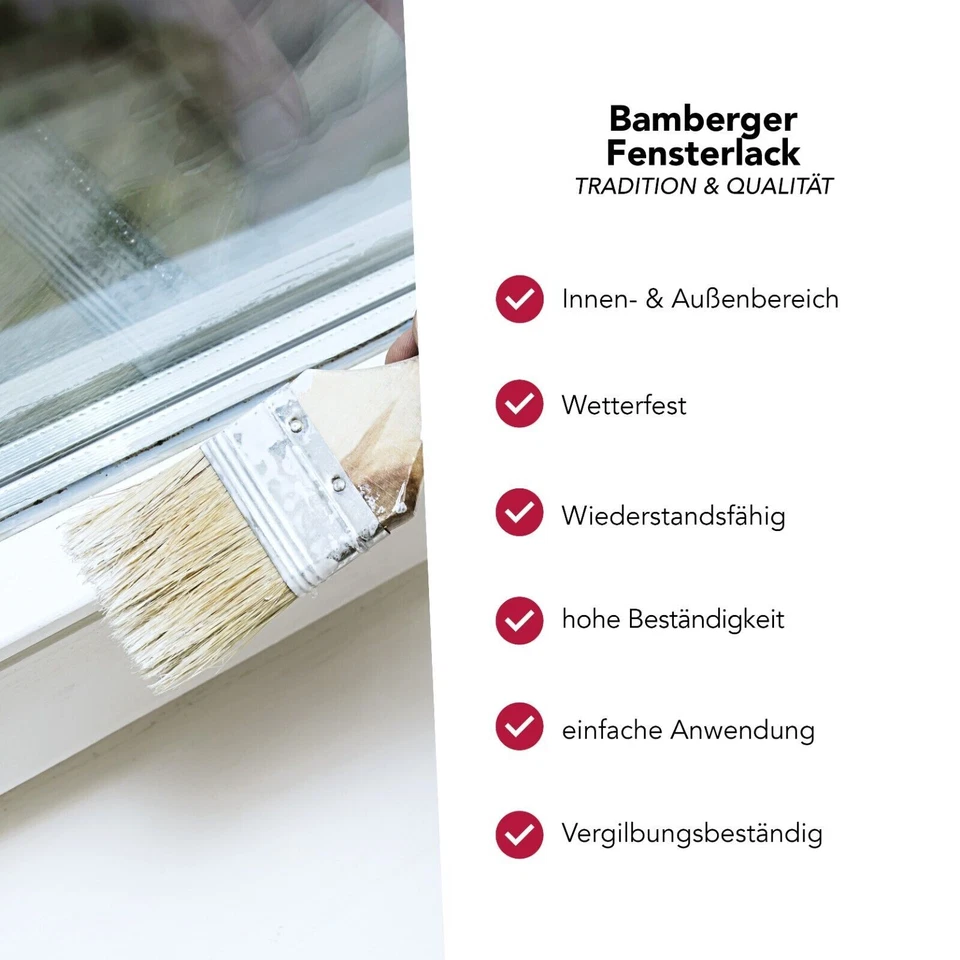 Fensterlack Farbe für Holz Fensterfarbe Holzfenster Fensterbank Innen Außen Weiß - Bild 4 von 4