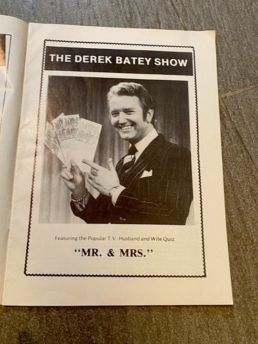 Vintage The Derek Batey Show Mr & Mrs Souvenir Programme 1970s - 第 2/5 張圖片