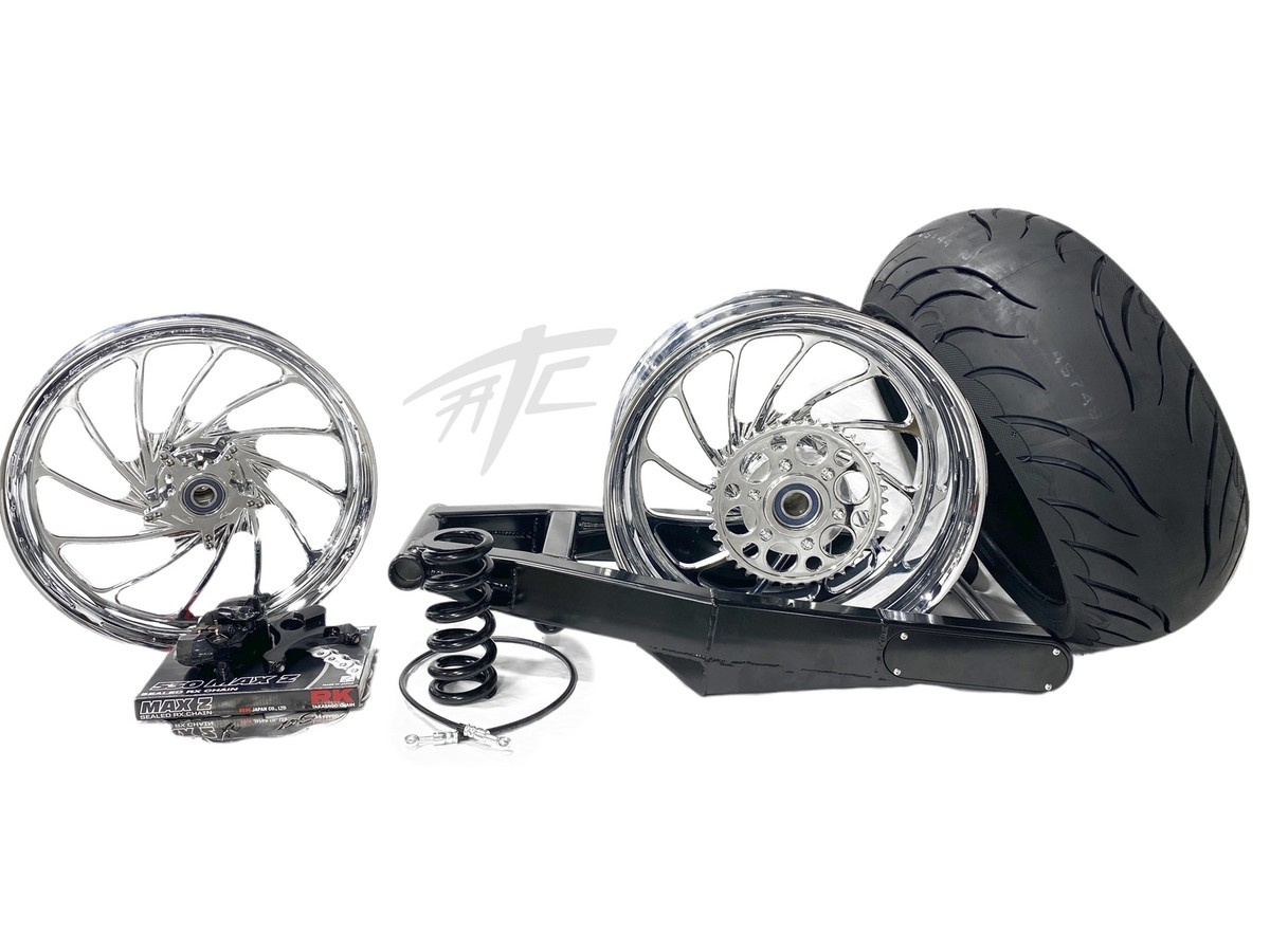 240 STEALTH FAT TIRE KIT CHROME TURBO WHEELS 08-20 SUZUKI
