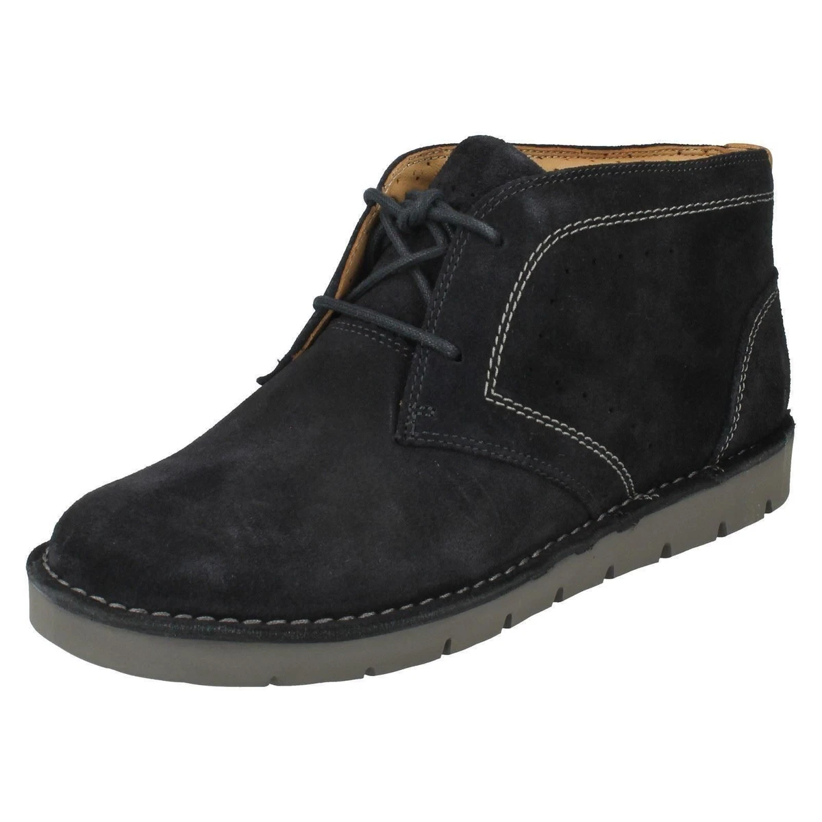 Ladies navy leather ankle boots uk top