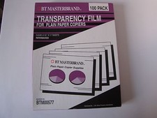 BTM00577 Transparency Film for plain paper copiers 100 sheet pack BT Masterbrand