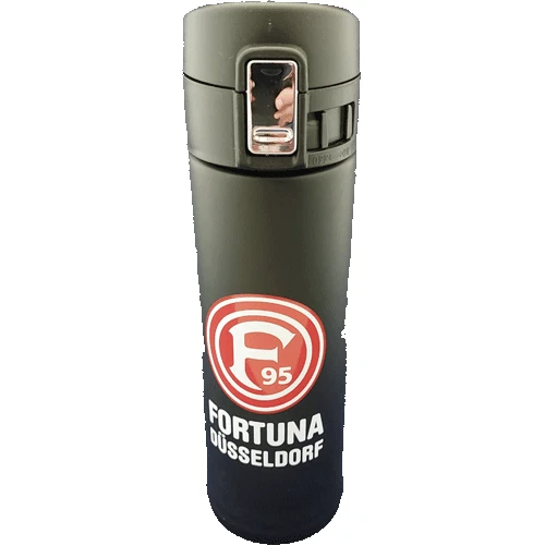 MARKENLOS F95 Fortuna Düsseldorf Thermobecher "Black de luxe"- NEU