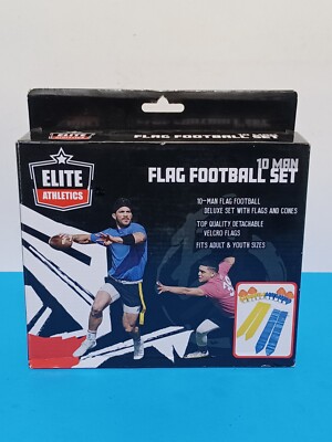 NEW Elite Athletics Flag Football 10 Person Set, w/Flags & Cones- Free Shipping 
