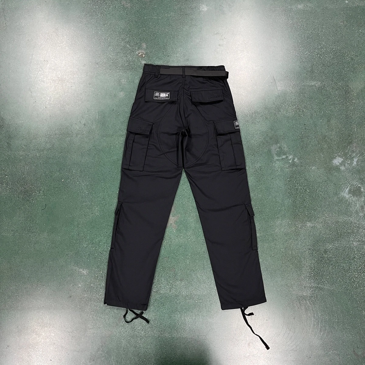 CRTZ Corteiz Cargo Pants , Color Black With Black Logo