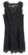 Joie Womens Nikolina Mini Dress Size Small Black Allover Lace Party Cocktail