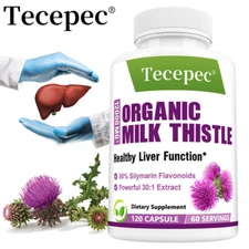 Organic Milk Thistle - 12,000mg Strength / Supports Liver, Cleanse and Detox