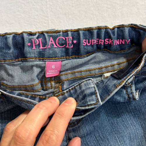 LOT OF 4 Girls Size 6 Pants Jeggings Jeans Children's Place Cat & Jack Khaki - Picture 8 of 9