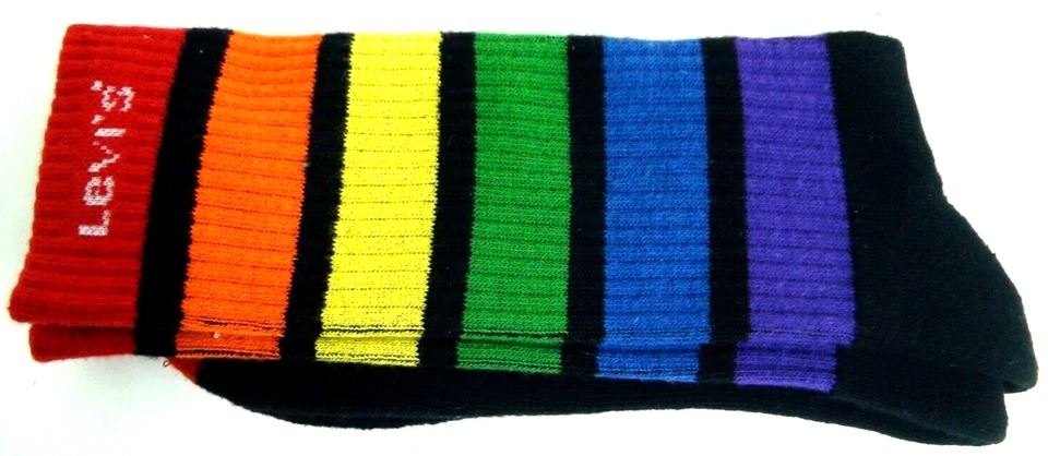 Levi's Superior Comfort Socks SZ 9-11 Crew  120 SF Multicolor Unisex 1 Pair New - Image 2 of 3