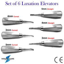 Dental Tooth Extraction Luxation Root Elevators Surgical Luxating Kit Set of 6 
