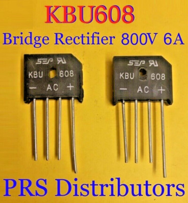 KBU608 Diode Bridge Rectifier 6A 800V Replaces KBU606 2 pieces NEW  USA SELLER