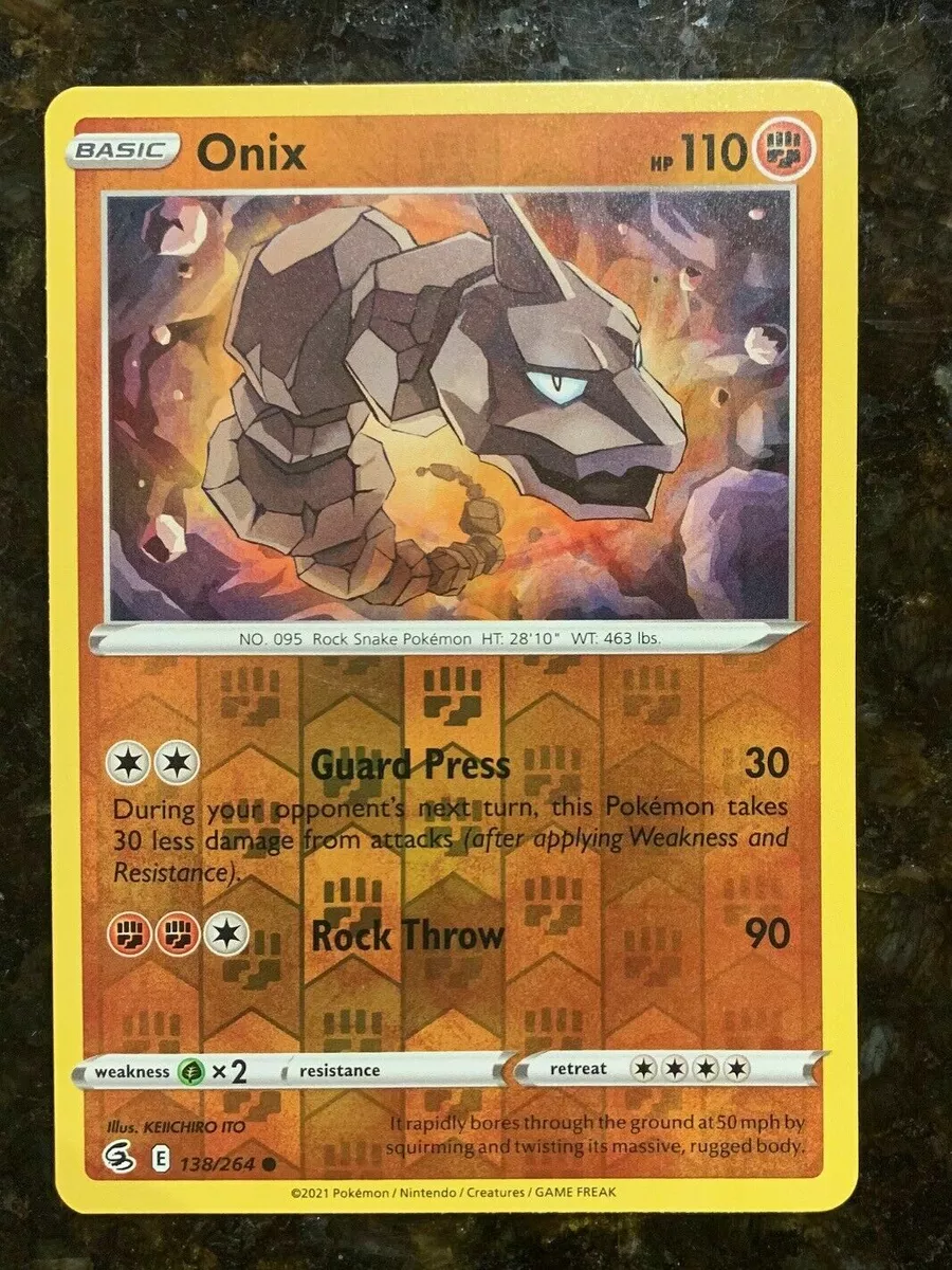 Onix 138/264 Non Holo Common Fusion Strike Pokemon Card NM