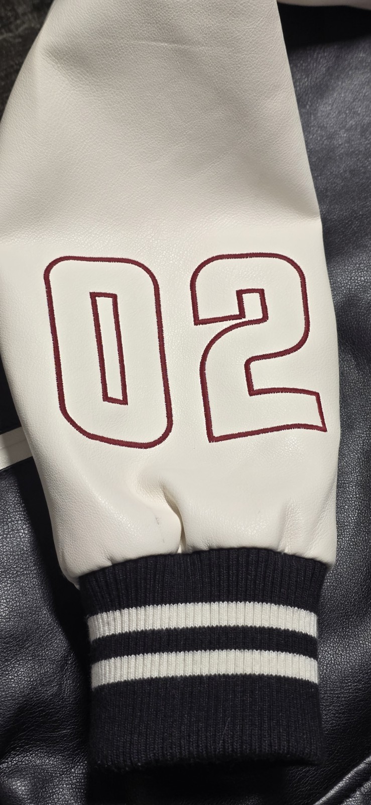 True Religion Varsity Jacket Men's Size Small White/Black Faux Leather  thumbnail 6