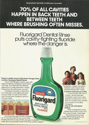 1979 Colgate Fluorigard Dental Rinse Mouthwash vintage Print Ad Advertisement