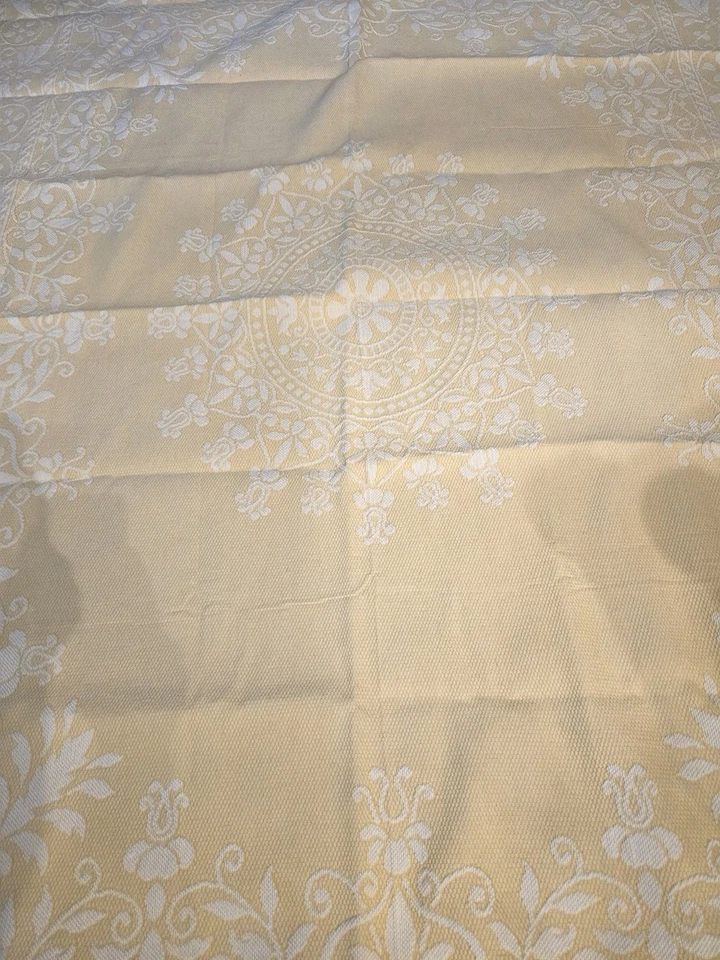 Cobertor boho vintage amarillo y blanco doble/completo Foto 4 de 4