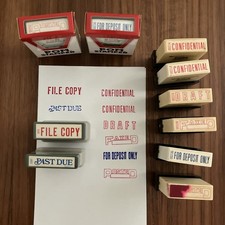 Vtg Sanford Pom Xstamper Self Inking Stampers Office Business Banking Lot of 10