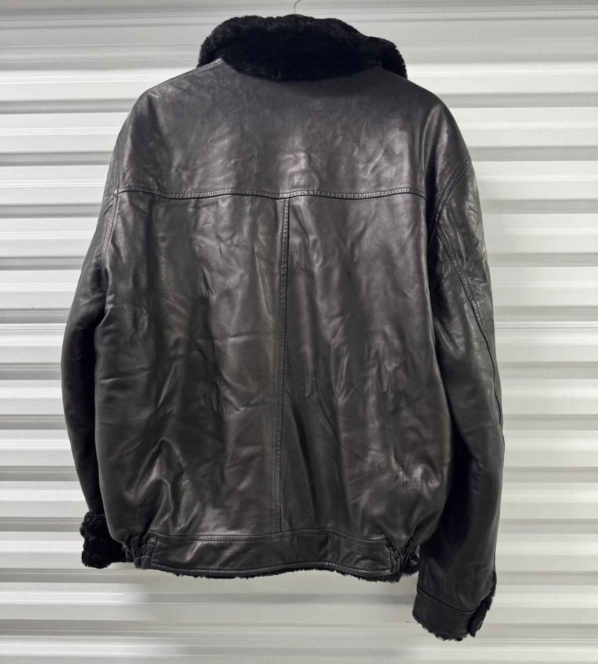 $25k Brioni Fur Black Bomber Jacket Italy Stunning Leather Lined Reversible - product detail image 4