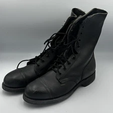 Vintage Bilt Rite Steel Toe Combat Boots Mens Size 6.5 R Black Leather ANSI 1983