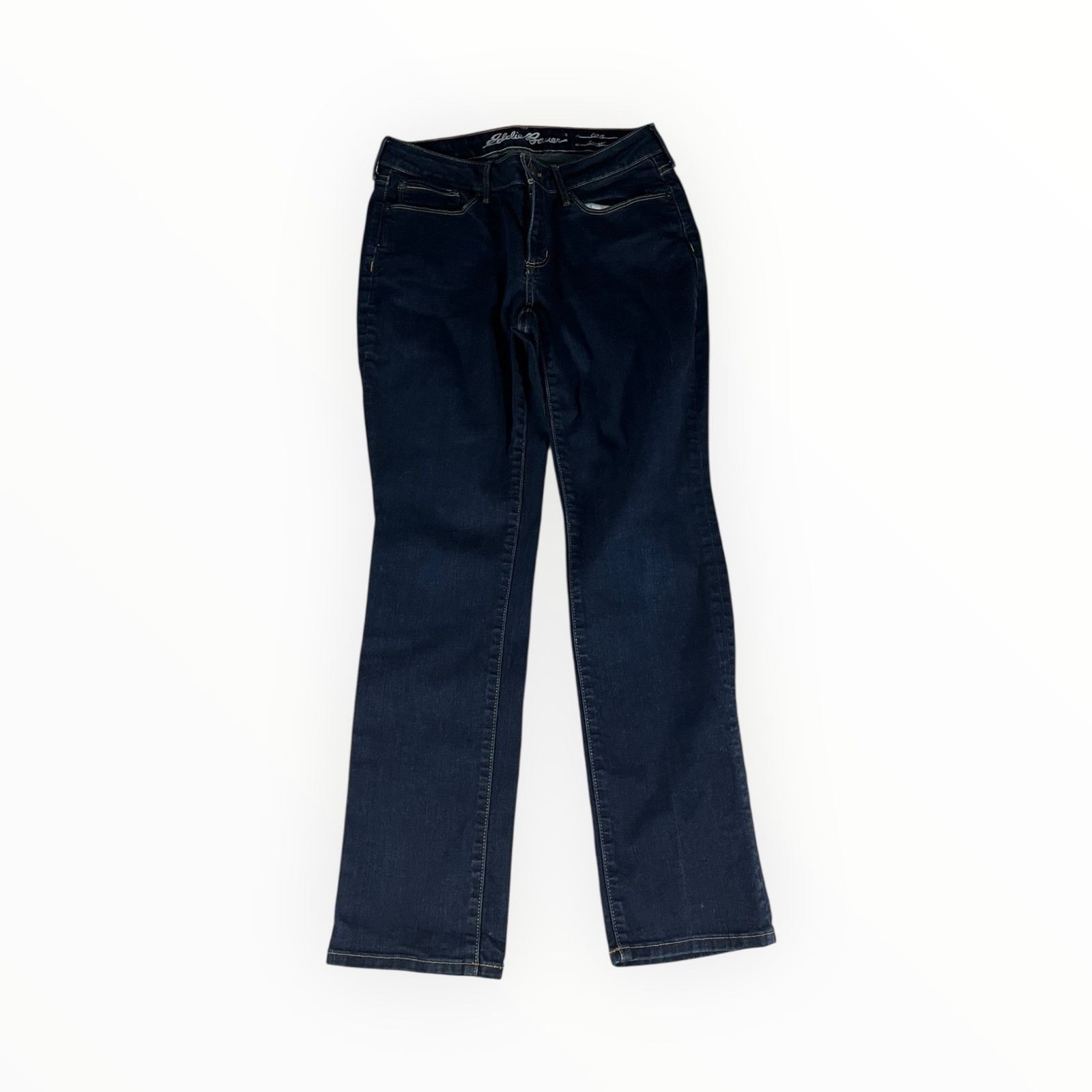 Eddie Bauer Women's Curvy Straight Leg Jeans Dark Wash Size 30x28