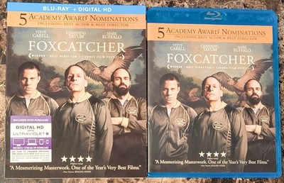 Foxcatcher (Blu-ray, 2015, w Slipcover) Steve Carell Channing Tatum Mark Ruffalo