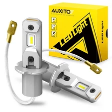 AUXITO H3 LED Fog Light Bulb Conversion Kit Super Bright White DRL Lamp 6500K 2X