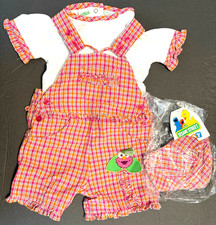 Sesame Street Vintage Baby Outfit 3-6M 3pc NOS Tag Y2K Hat Shirt Overalls